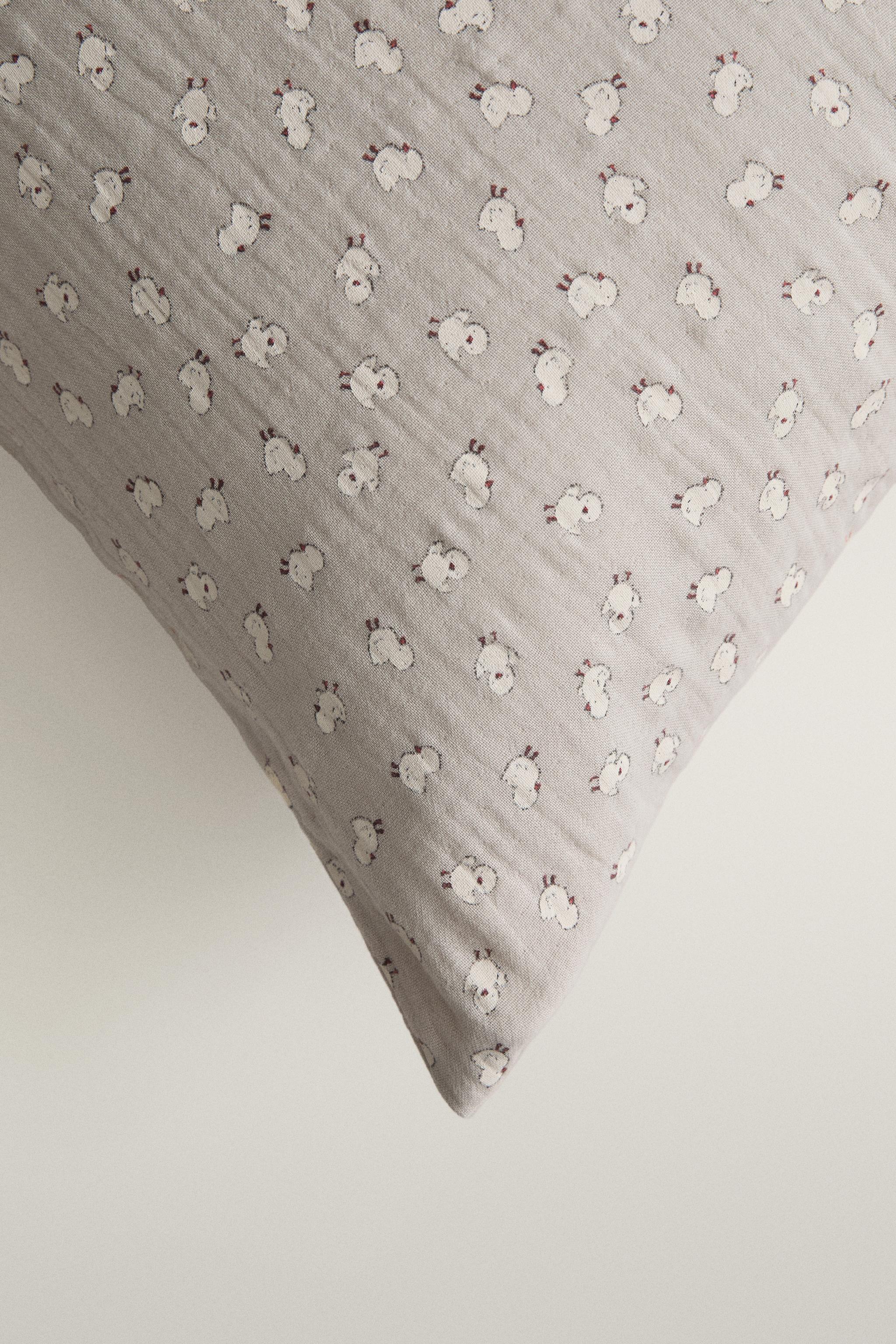TAIE D’OREILLER ENFANT COTON GAZE POUSSINS