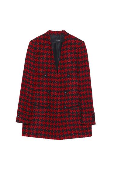 LONG HOUNDSTOOTH BLAZER