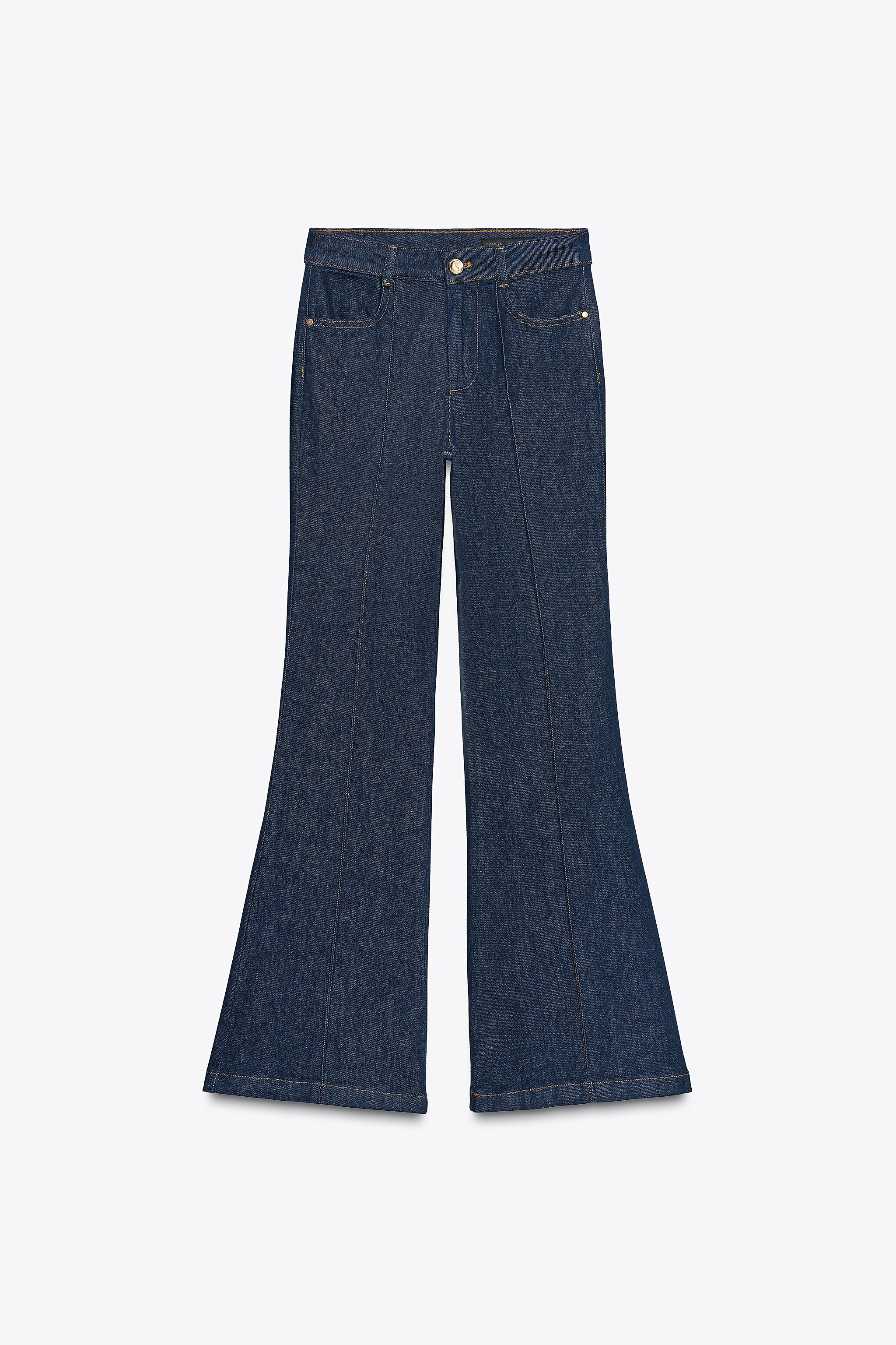 ☆ドイツ発*ZARA*新作*ローライズフレアカットパンツ/SD☆ ポケット フレア デニムパンツ - インディゴブルー | ZARA Japan