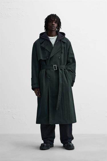 TECHNICAL RELAXED FIT TRENCH COAT - Black by Zara