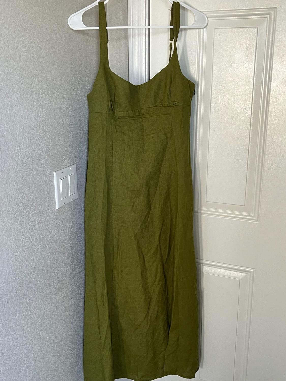 LINEN BLEND MIDI DRESS - Image 2