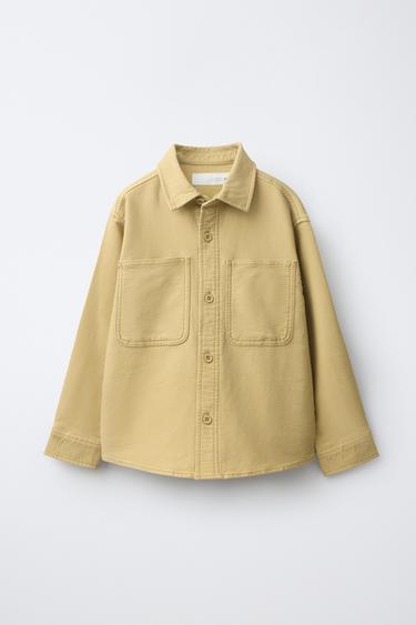 პერანგი კომფორტი ჯიბეებით - Zara-ს Mustard - სურათი 0