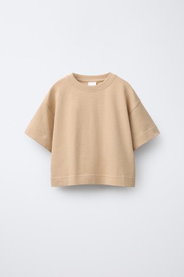 MAGLIETTA HEAVY WEIGHT TINTA UNITA - Camel medio di Zara