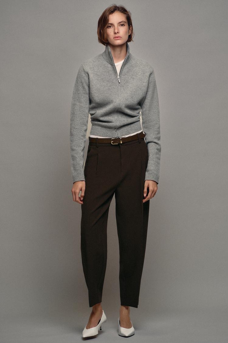 CROPPED TROUSERS WITH BELT