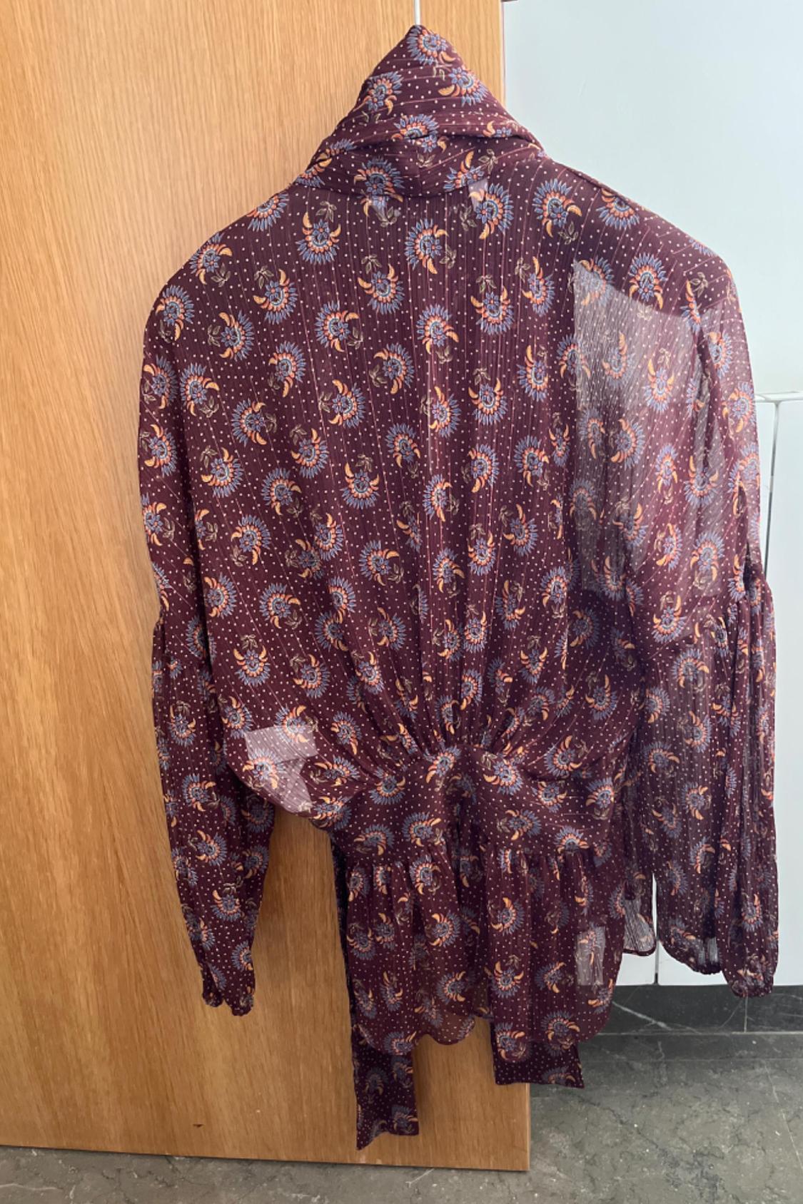 PRINTED BLOUSE WITH BOW - Image 3