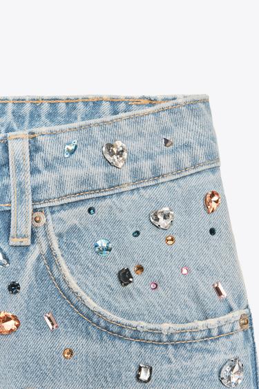 JEAN RELAXED OVERSIZE TAILLE HAUTE BIJOUX - Bleu clair de Zara - Image 10