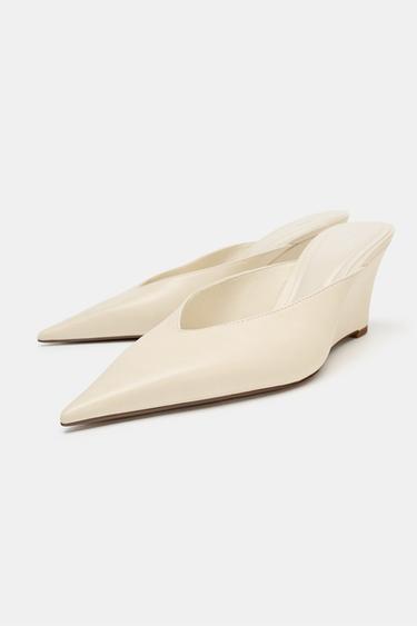 CHAUSSURES COMPENSÉES OUVERTES À L'ARRIÈRE - Blanc de Zara - Image 2