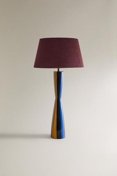 TABLE LAMP WITH STRIPED BASE X COLLAGERIE - Dark purple by Zara