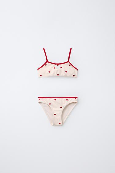 6-14 YEARS / HEART-STRUCTURED BIKINI - Red by Zara - Image 0