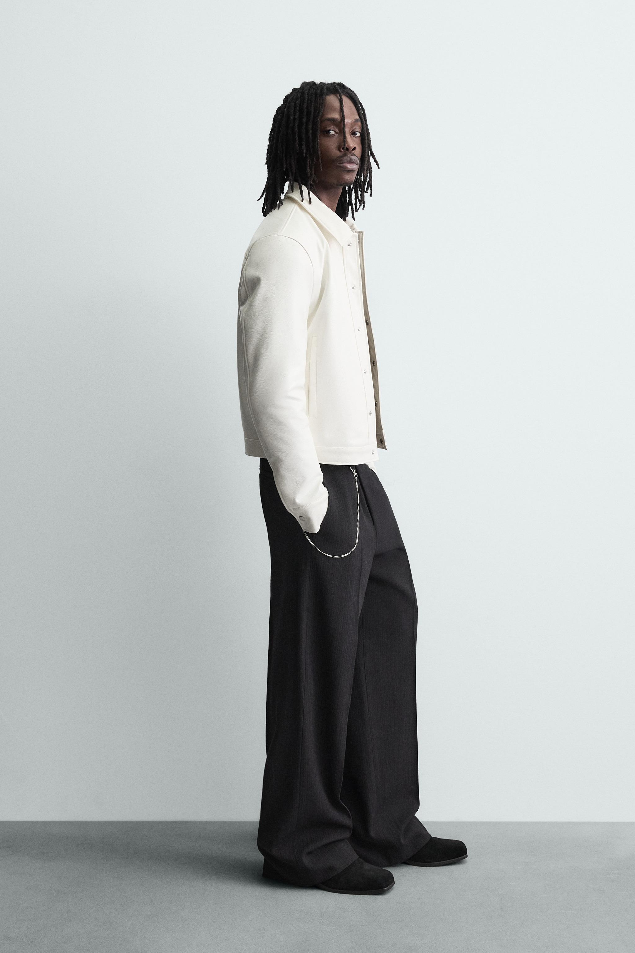 SHINY FAUX LEATHER JACKET