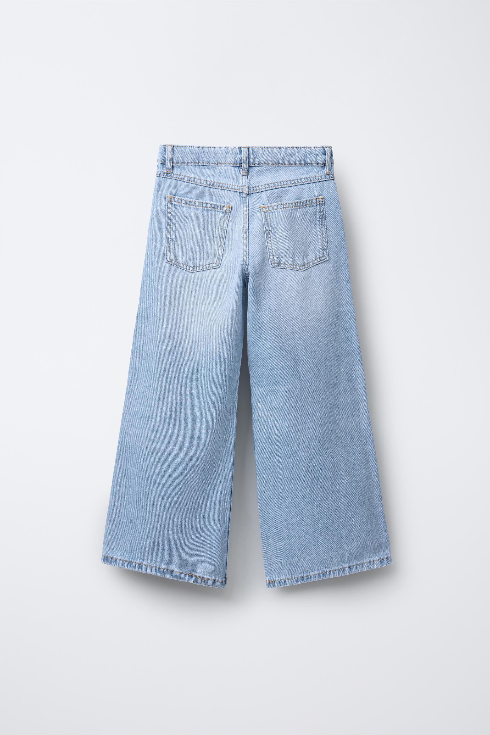 パンツ ZARA BUGGY WIDE DENIM LIGHT BLUE ダメージ加工バギーフィットデニムパンツ - ライトブルー | ZARA