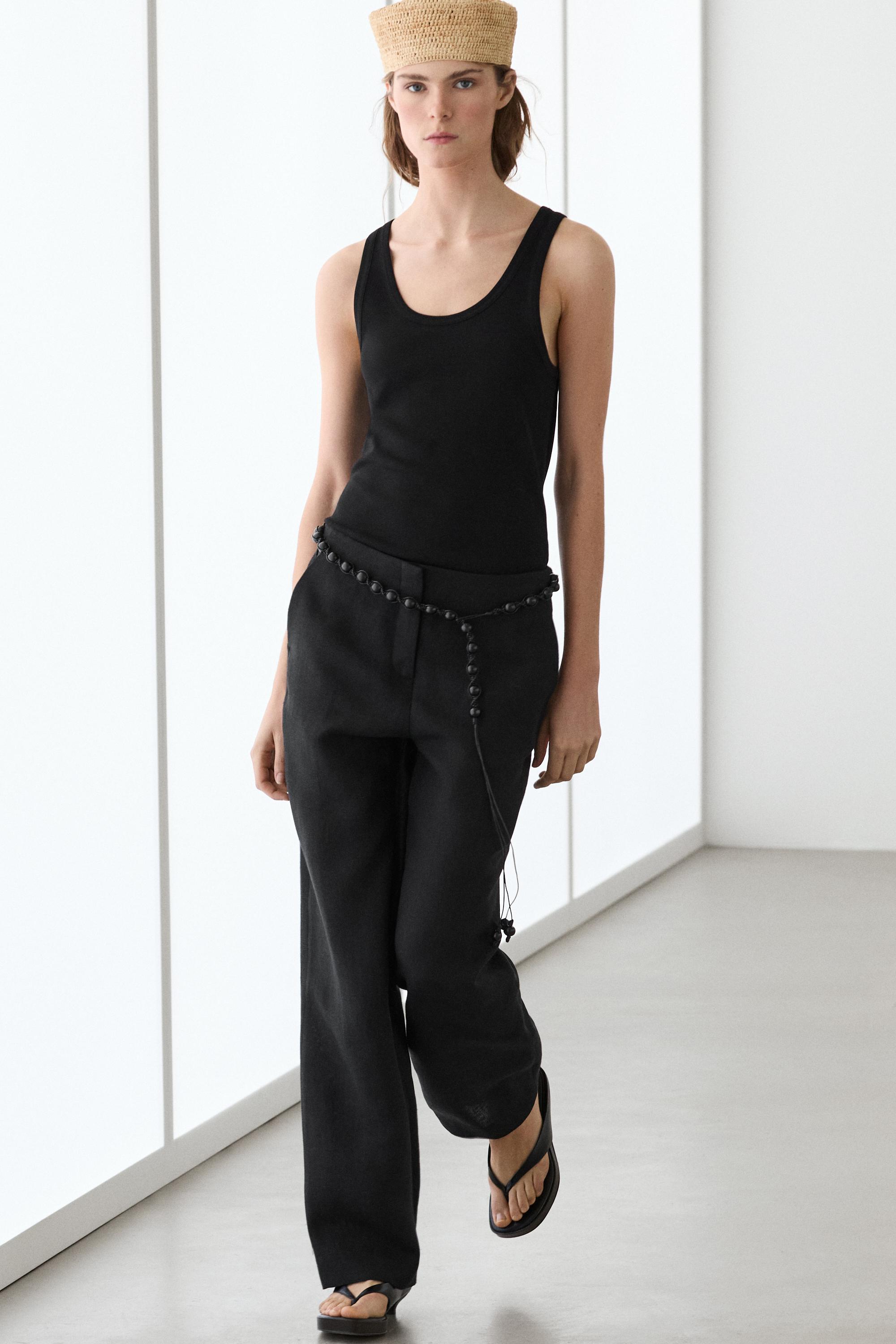 Pantalon fluide droit en lin