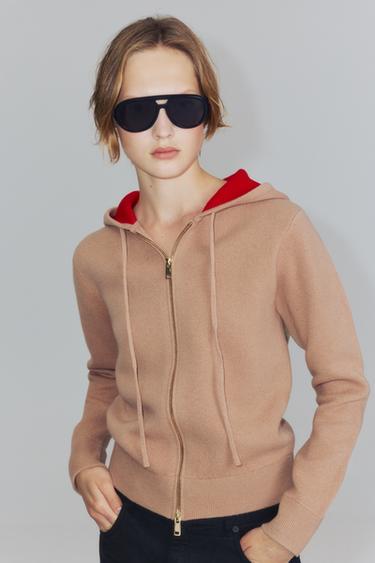 CHAQUETA 95% LANA CAPUCHA - Tostado de Zara