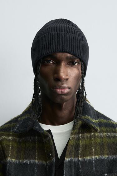 BASIC KNIT BEANIE - Navy blue by Zara - Image 0