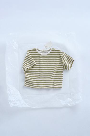 ZARA TIMELESS - STRIPED TOWEL T-SHIRT - Oyster-white by Zara - Image 0