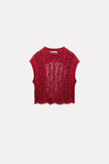 TOP PUNTO ABIERTO ESPALDA DESCUBIERTA - Rojo de Zara