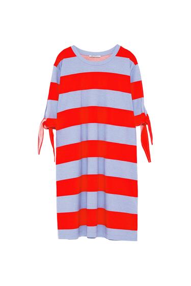 STRIPED DRESS WITH KNOTS