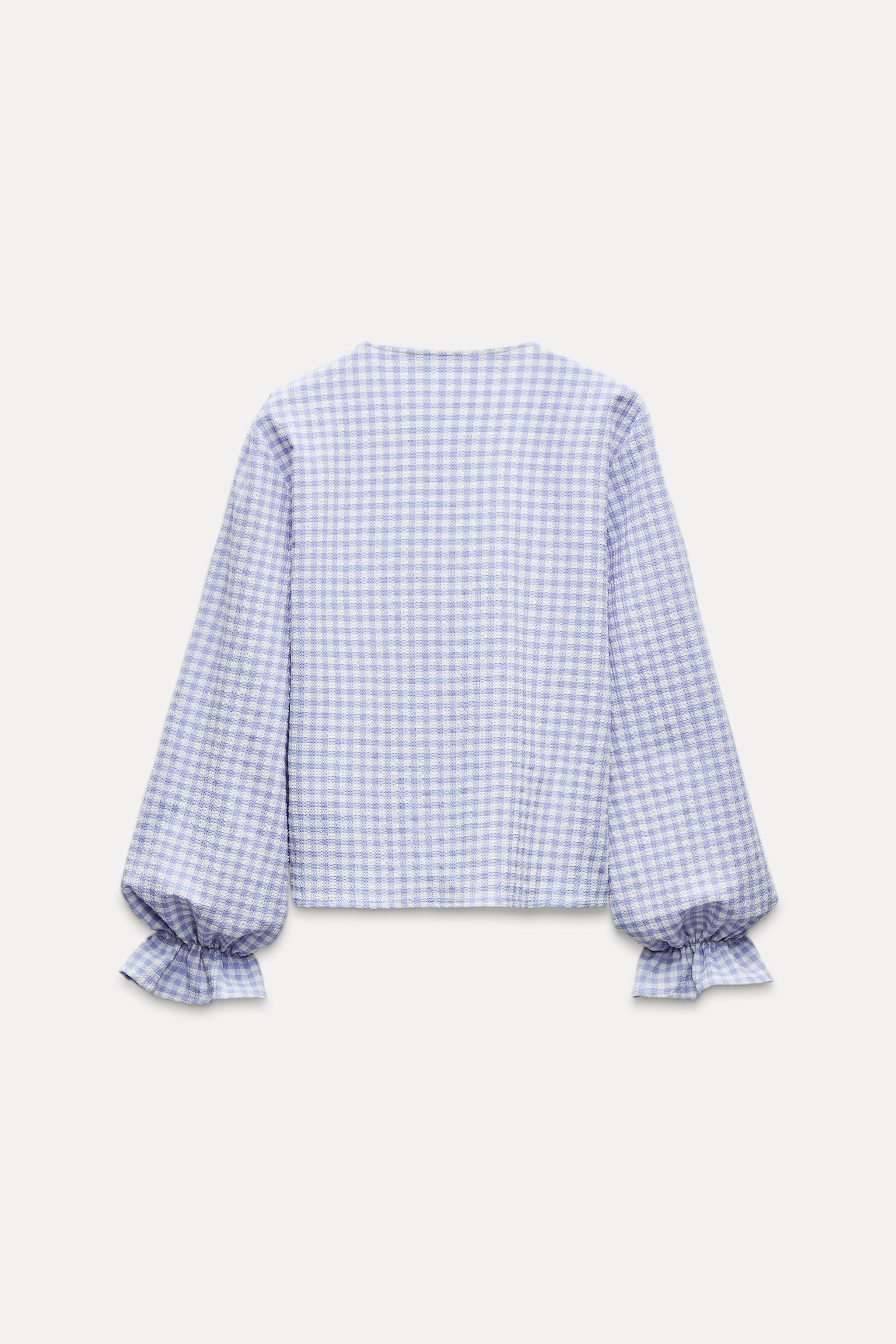 ZARA Stretchy Gingham on sale Blouse NWT