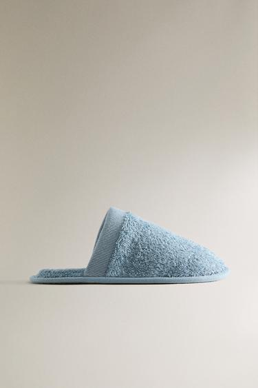 CHILDREN'S TERRY BATHROOM MULE SLIPPERS - Bluish by Zara