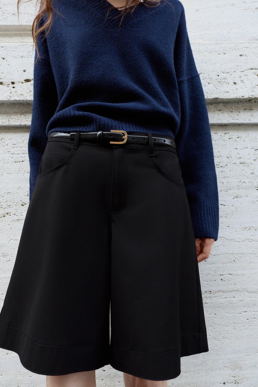 FLARED LONG BERMUDA SHORTS