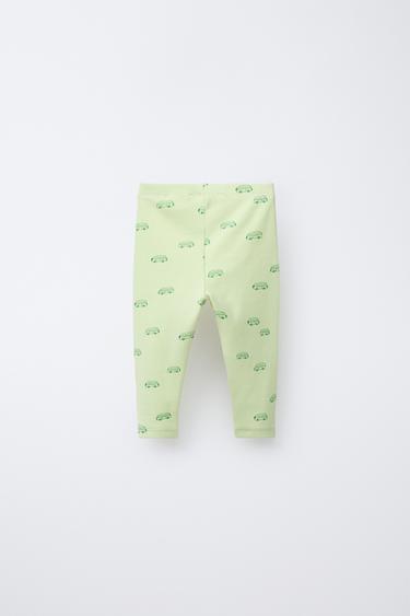 2-PACK OF RIBBED LEGGINGS WITH CARAVAN PRINT - Lime by Zara - Image 2