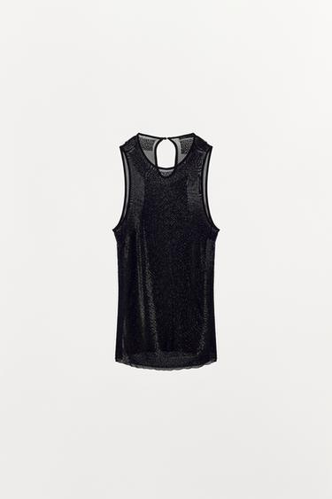 TOP WITH BEADING - Black by Zara