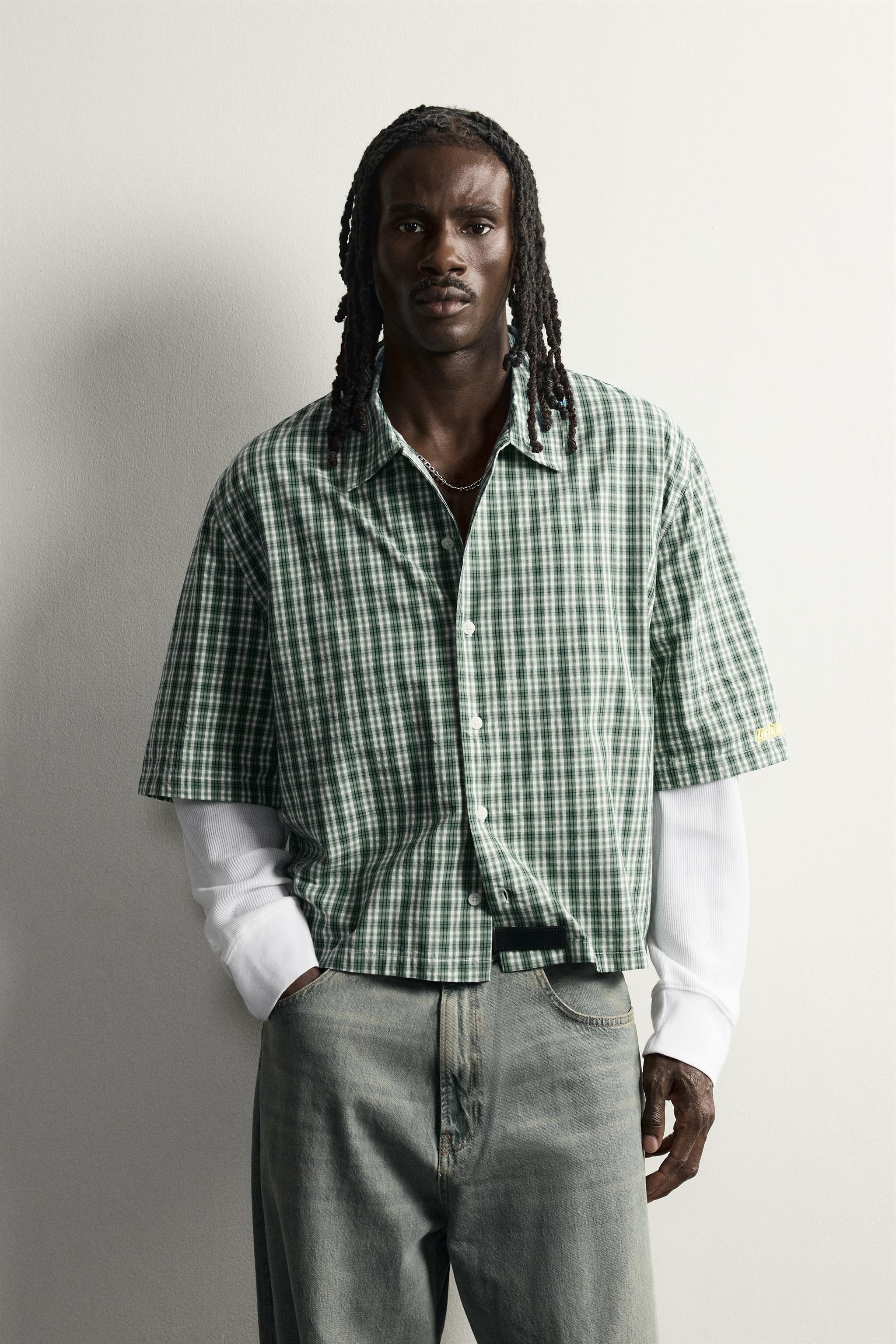 CHEMISE À CARREAUX EFFET SUPERPOSÉ