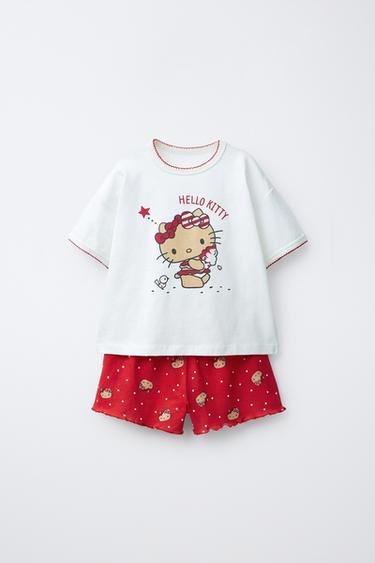 2-6 TUỔI/ BỘ PIJAMA HELLO KITTY © SANRIO - Màu trắng/Đỏ từ Zara