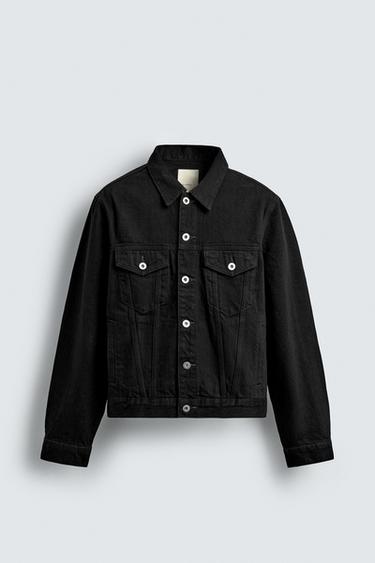 LIMITED EDITION CROPPED FIT DENIM JACKET - Black by Zara