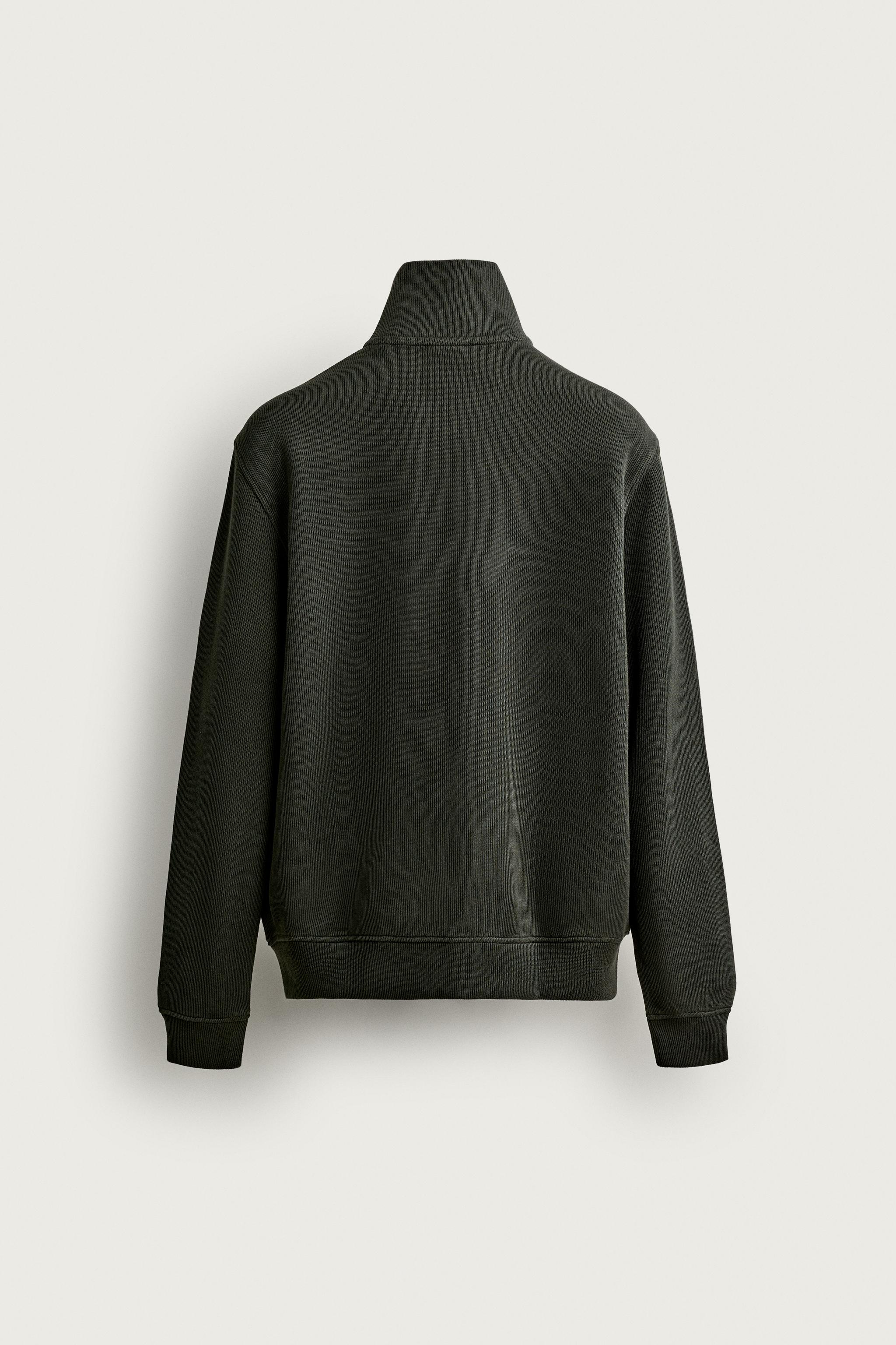 REGULAR FIT ZIP-UP JACKET — Greenish