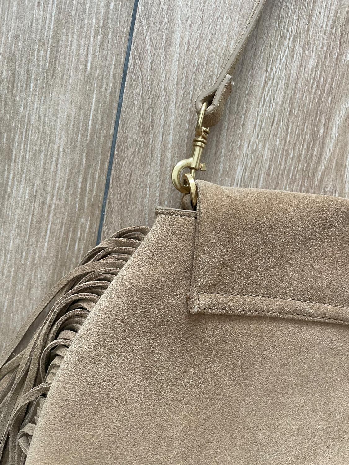 SPLIT SUEDE CROSSBODY BAG WITH FRINGING - Image 3