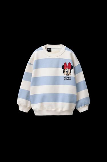 Zara STRIPED MINNIE MOUSE © DISNEY EMBROIDERED SWEATSHIRT - Light blue - Image 0