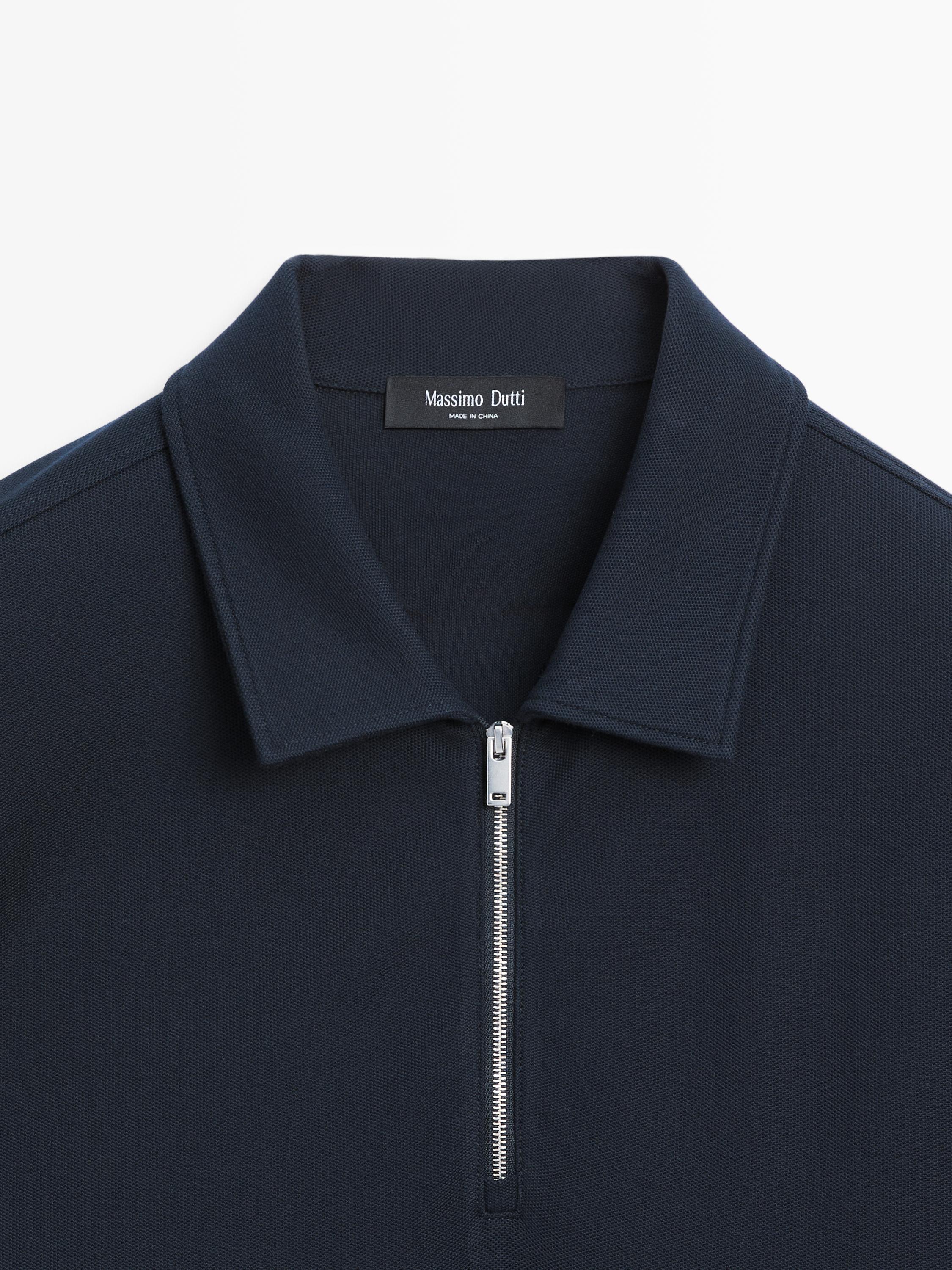 Polo fermeture Éclair à manches longues