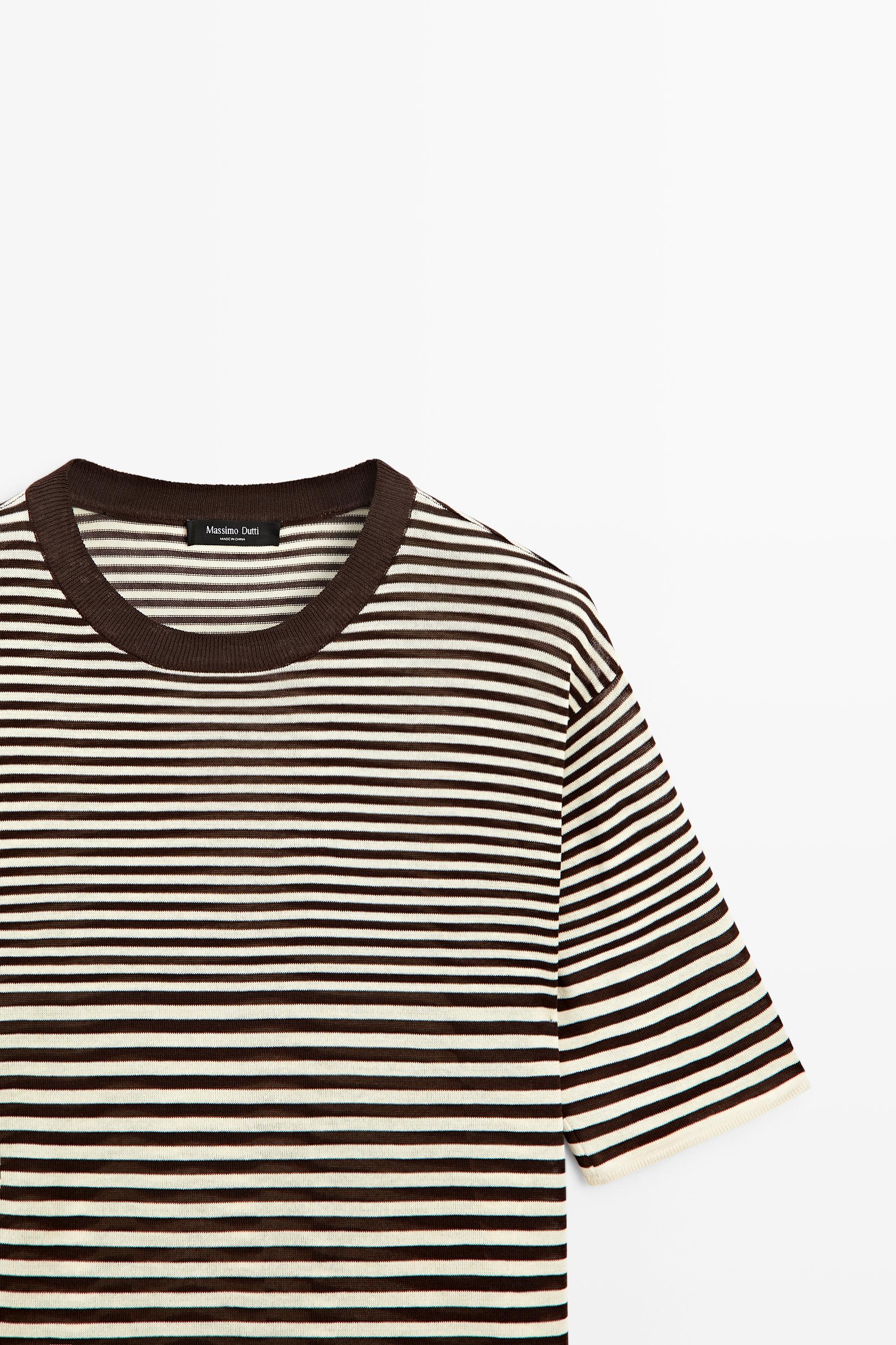 100% cotton short sleeve striped T-shirt
