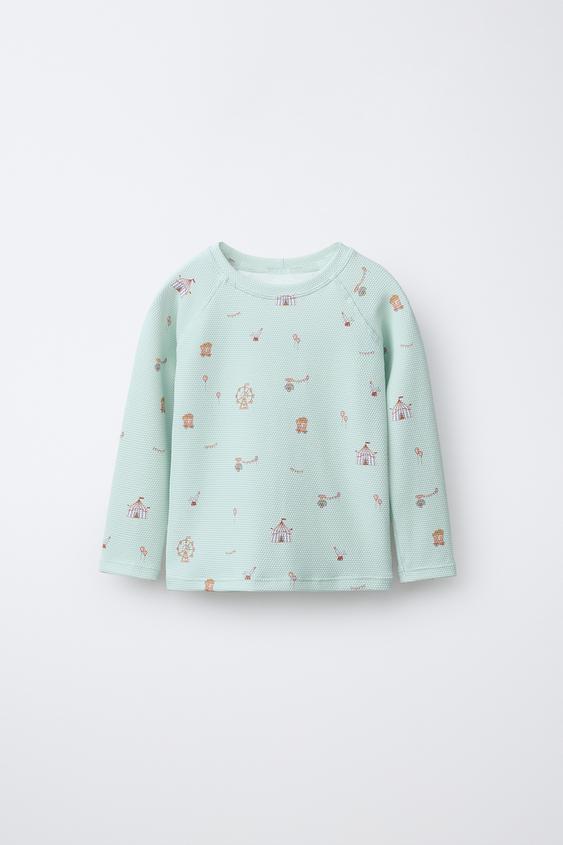 1-6 ANOS/ CAMISETA BANHO CIRCO - Verde-água da Zara - Imagem 0