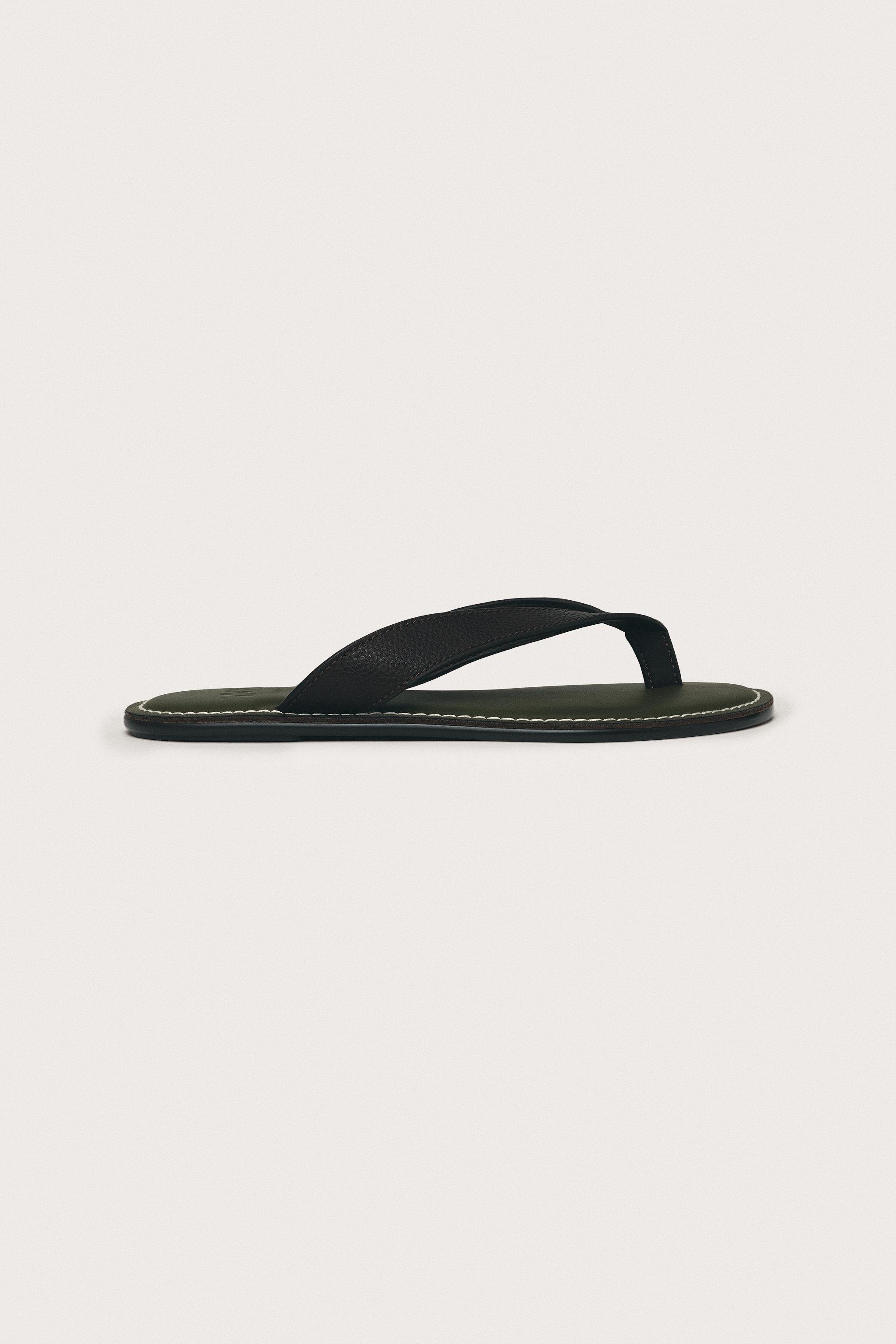 LIMITED EDITION LEATHER STRAP SANDALS — Chocolate
