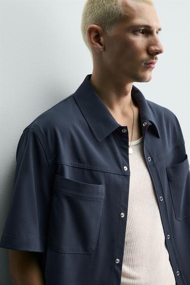 CHEMISE TECHNIQUE RELAXED FIT - Bleu de Zara - Image 5