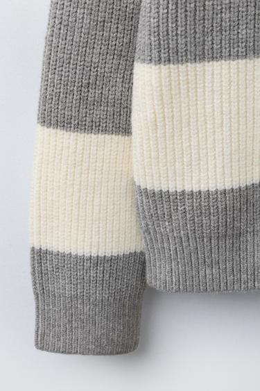 STRIPED KNIT POLO SWEATER - Stripes by Zara - Image 3