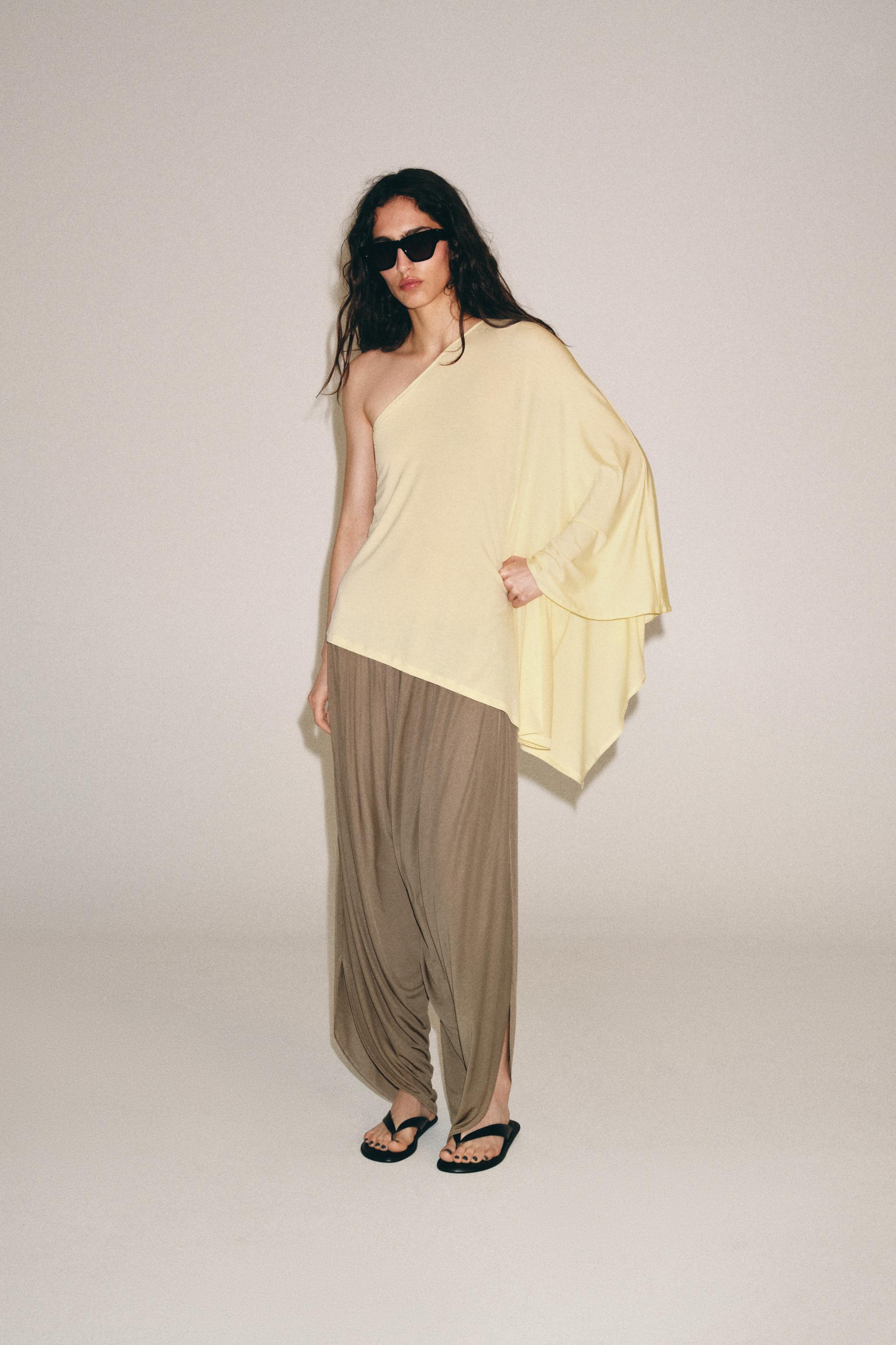Женские топы Zara ASYMMETRIC CAPE — фото 2