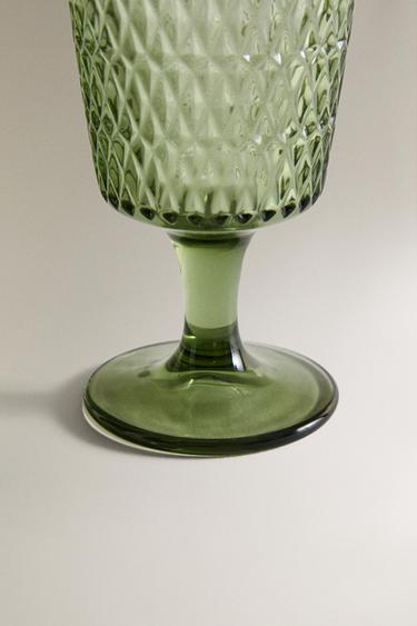 VERRE À PIED VERRE RELIEF - Vert de Zara - Image 3