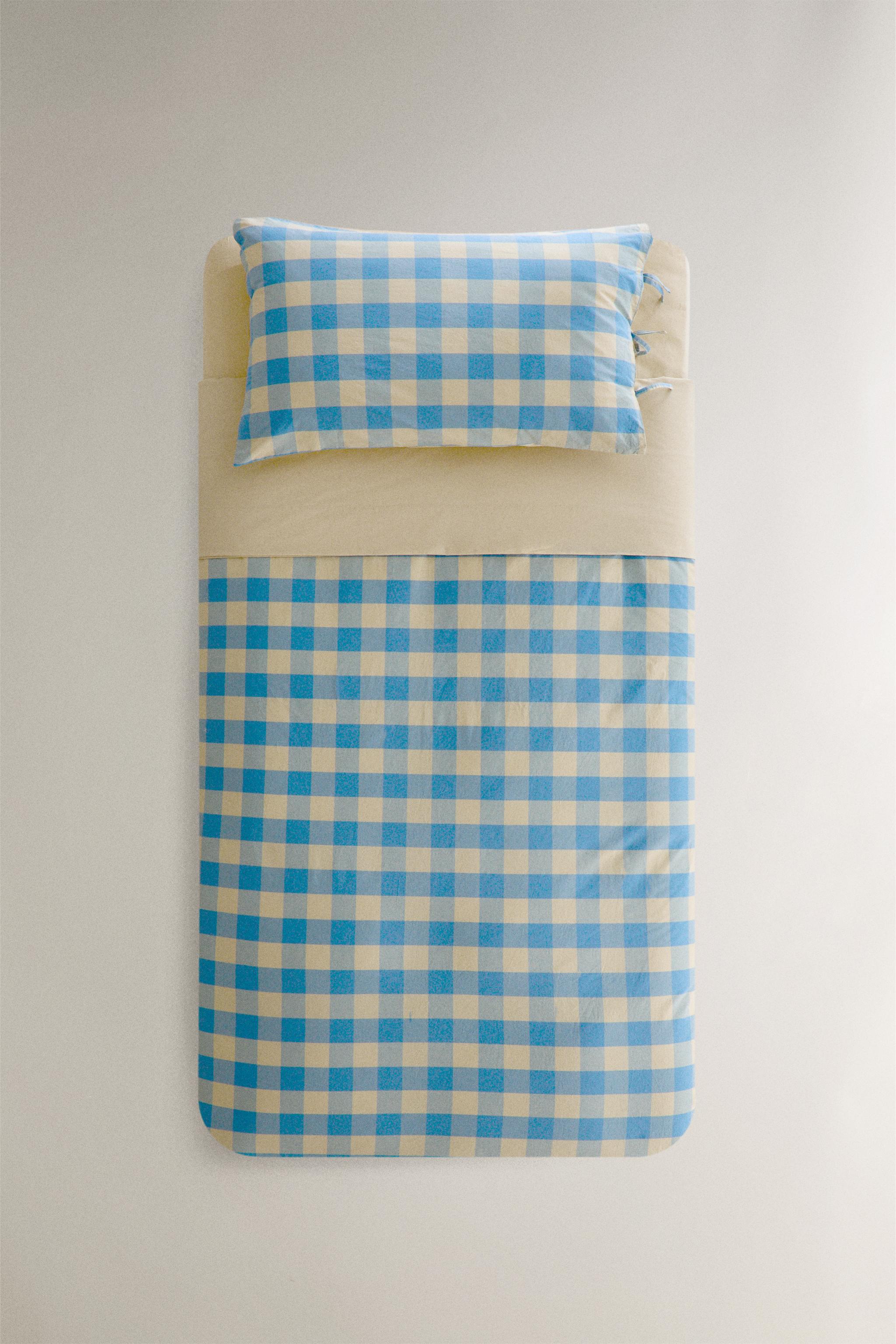 HOUSSE DE COUETTE RÉVERSIBLE ENFANT CARREAUX