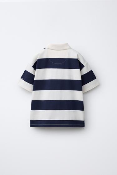 POLO À RAYURES - Bleu marine de Zara - Image 1