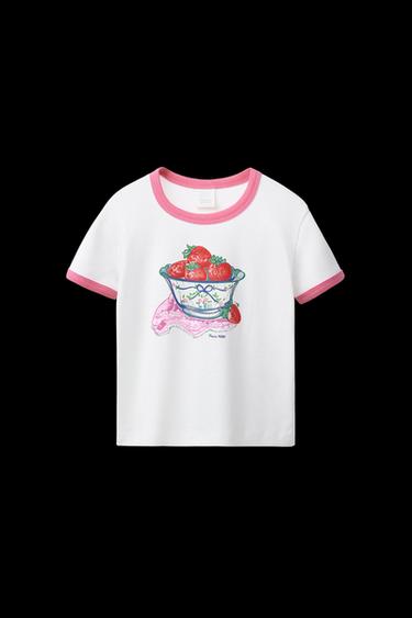 STRAWBERRY PRINT T-SHIRT - White by Zara - Image 0