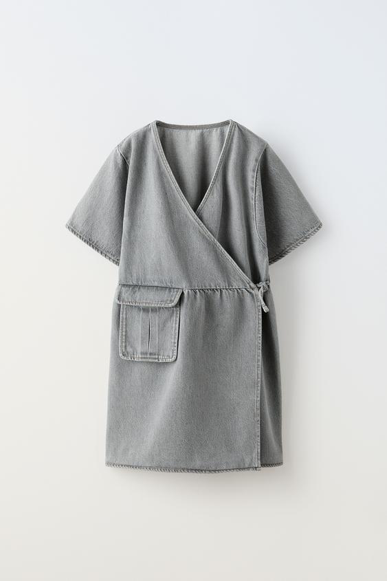 DENIM DRESS Gray marl ZARA US SALES STORE