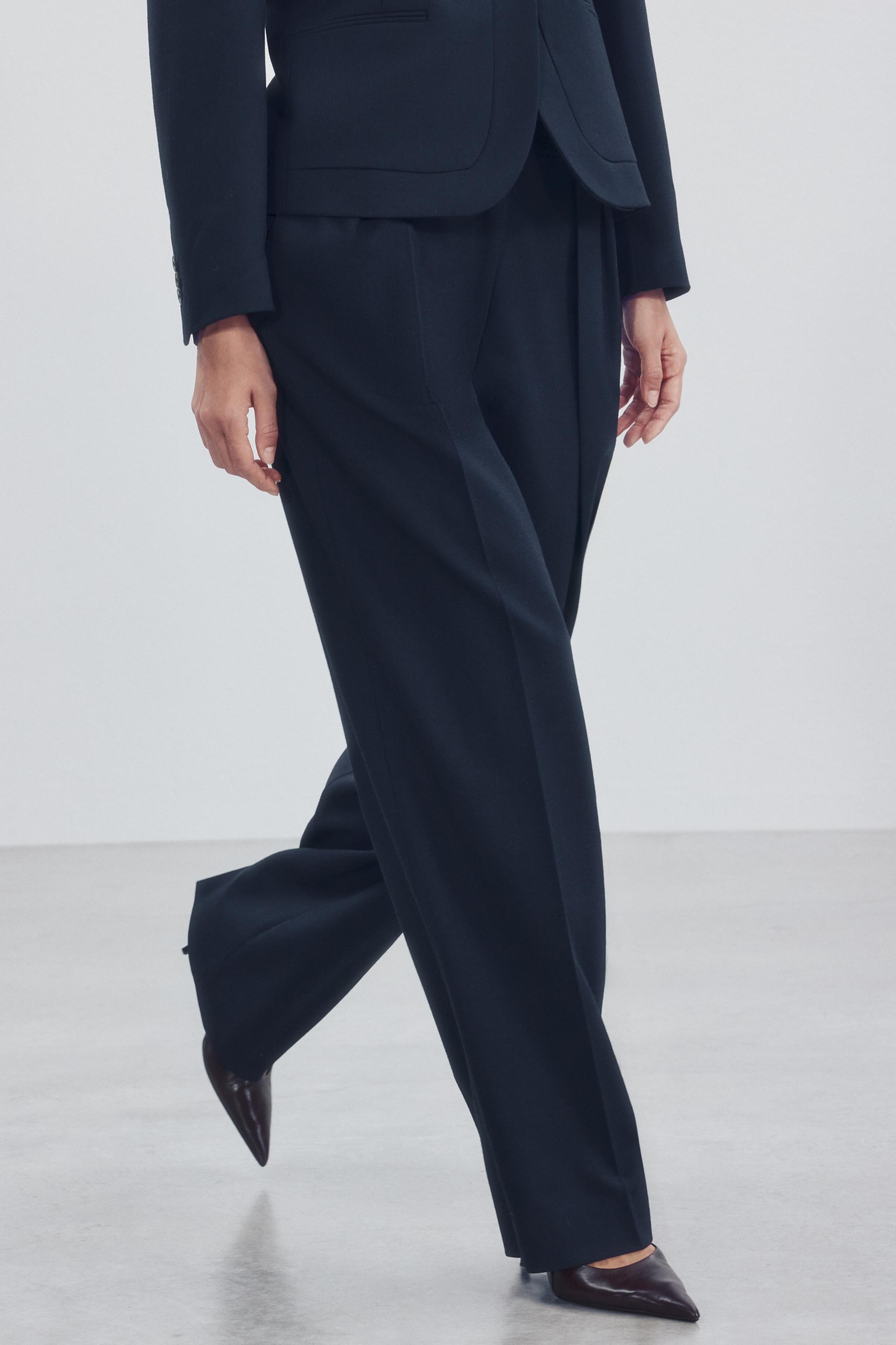 ZW COLLECTION ダーツ入りパンツ - ネイビーブルー | ZARA Japan / 日本