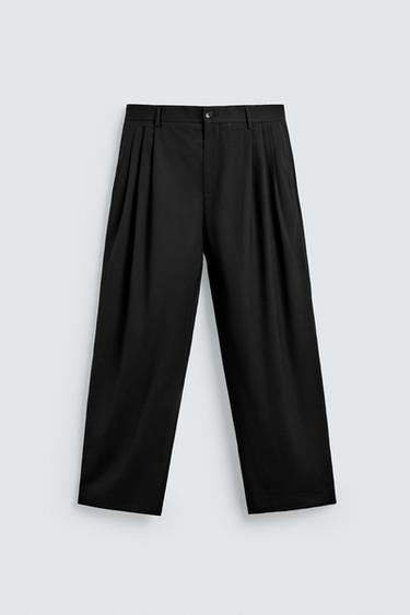 Zara PANTALONE SA KARNERIMA OD VUNE – Crna