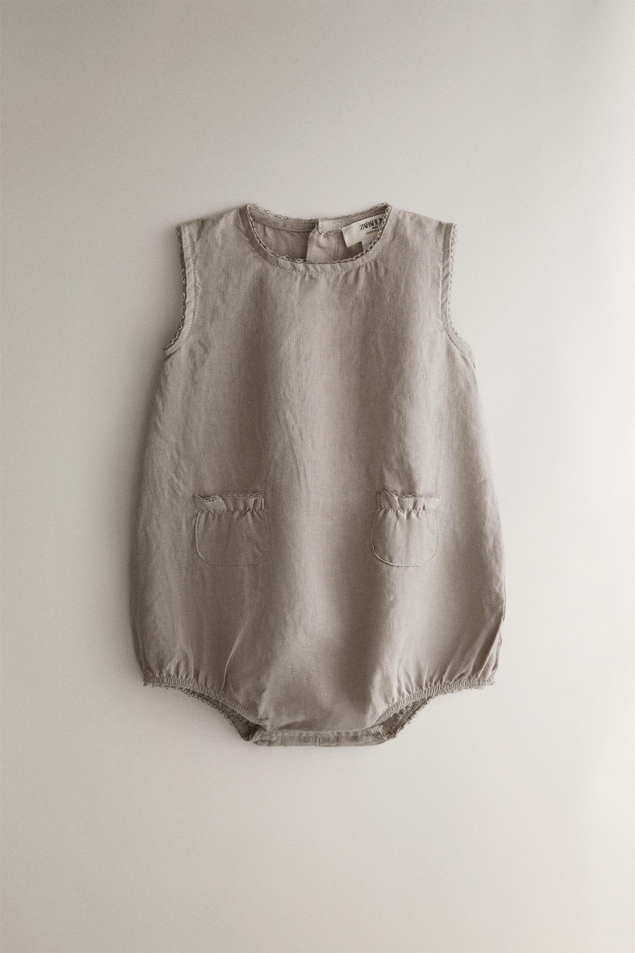 LINEN BABY BODYSUIT - Gray | ZARA United States