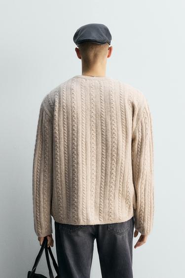 CABLE-KNIT SWEATER - camel by Zara - Image 2