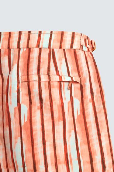 STRIPED SWIMMING TRUNKS - Orange by Zara - Image 8