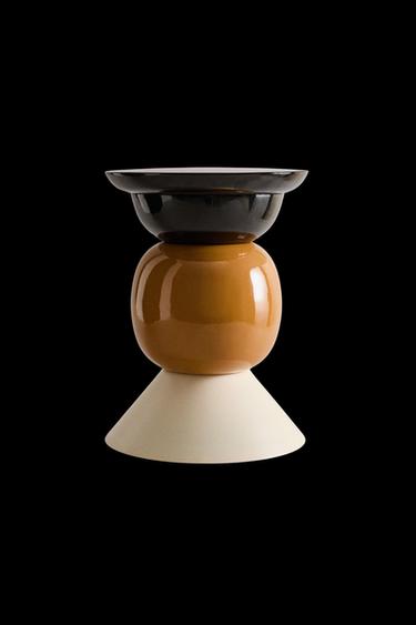 Zara SHINY MATTE SIDE TABLE X COLLAGERIE - Mustard - Image 0
